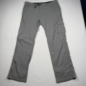 PrAna Cargo Pants Mens 38x34 Gray Stretch Zion Nylon Hiking Outdoor Travel